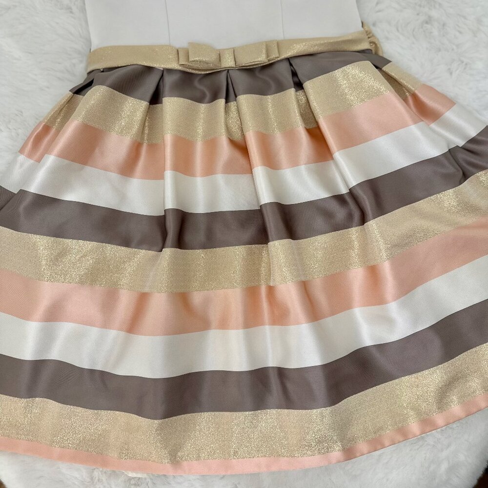 Bonnie Jean Girls Colorblock Stripe Dress with Bow - Picture 3 of 9